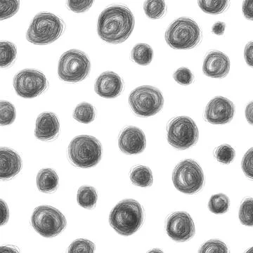 Concentric circles on white- seamless minimalistic vector black and white pat Stock Illustration