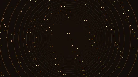 Concentric circles with yellow and orange dots on black background Stock Footage 329009528