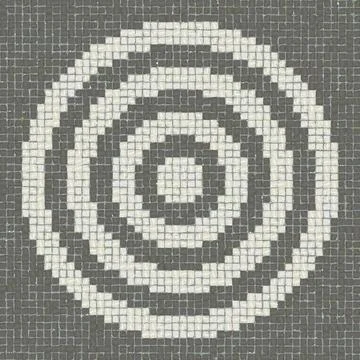 Concentric Circular Pattern Mosaic Cobblestone Paving Texture Overhead View Stock Photos