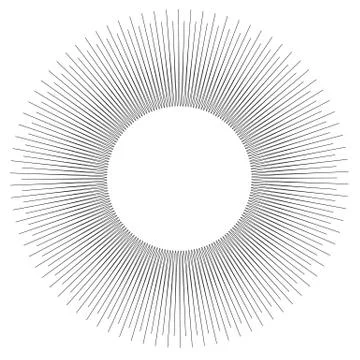 Concentric circular pattern. Random burst, radiating, radial element with dis Illustrazione stock