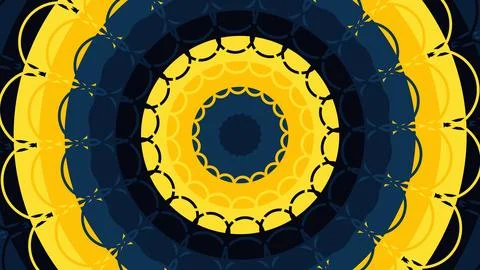 Concentric circular patterns in bright yellow and deep navy create a bold abs Stock Illustration