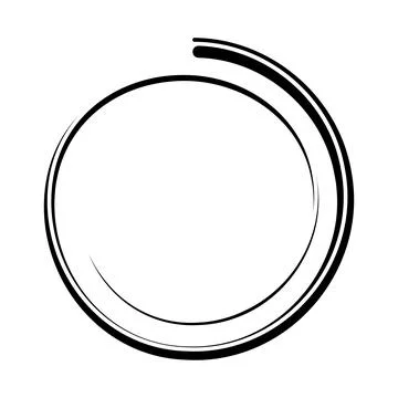 Concentric circular rings pattern motion flow minimal black structure Stock Illustration