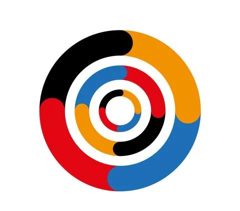 Concentric colored circles. Target sign or colorful lifebuoy Stock Illustration