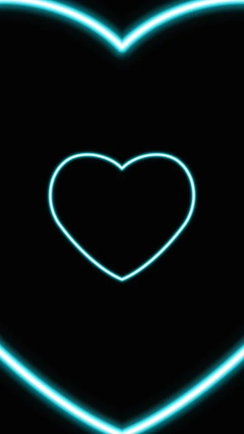 Concentric colorful neon heart loop on black background, Glowing heart moti.. Stock Footage 279150574