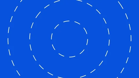 Concentric dashed circles motion on blue background 스톡 동영상 347300869
