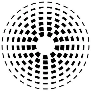 Concentric dashed line circles - Abstract geometric element on white Stockillustratie