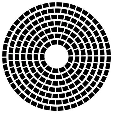 Concentric dashed line circles - Abstract geometric element on white Stock Illustration
