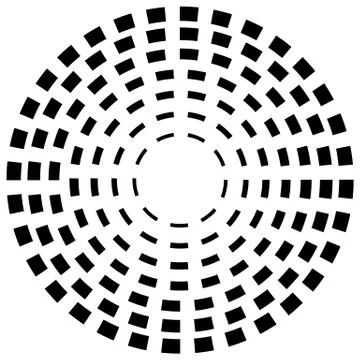 Concentric dashed line circles - Abstract geometric element on white Stockillustratie