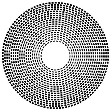 Concentric dashed line circles - Abstract geometric element on white 스톡 일러스트