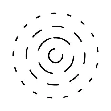 Concentric dashed line pattern creating abstract ripple effect Stock Illustration