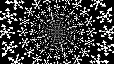 Concentric, dashing, rotating, abstract symbols, snowflakes. Stock Footage 57364375