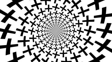 Concentric, dashing, rotating plus, cross - optical, visual illusion 스톡 동영상 42844880