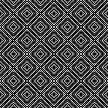 Concentric Diamonds (Black, White) Stock Illustration