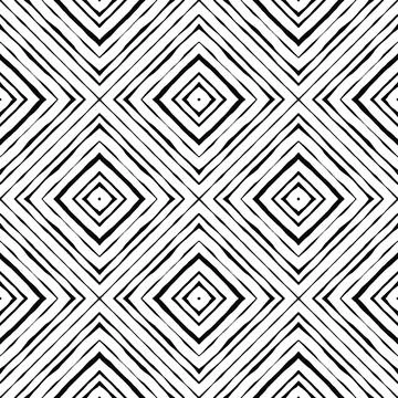 Concentric Diamonds - Thin Lines (Black, White) Stock Illustration