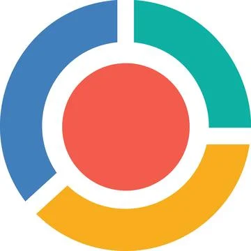 Concentric donut chart icon for data comparison Stock Illustration