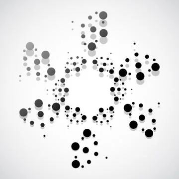 Concentric dots, circles. Dotted abstract element, abstract pattern on white. Stock Illustration