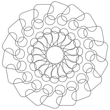 Concentric element with rounded shapes. Circular geometric pattern abstract m Stock Illustration