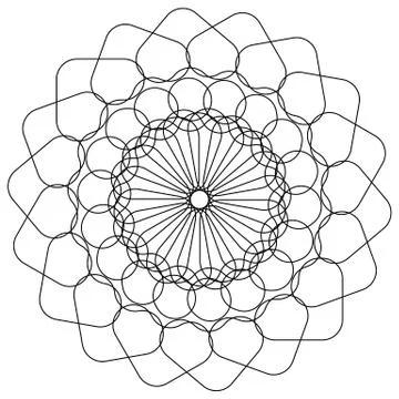 Concentric element with rounded shapes. Circular geometric pattern abstract m Stock Illustration