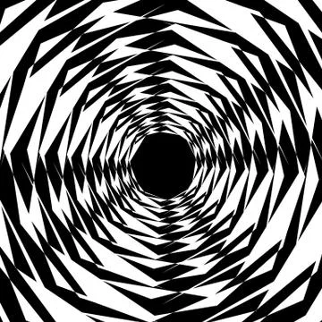 Concentric geometric hexagons / octagons. Abstract monochrome pattern. Illustrazione stock