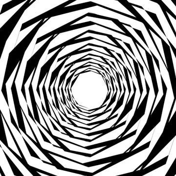 Concentric geometric hexagons / octagons. Abstract monochrome pattern. Stock Illustration
