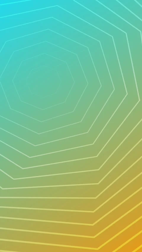 Concentric geometric octagons expanding on vibrant gradient background. Min.. Vidéo 337227702