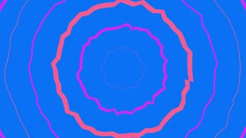 Concentric geometric pattern with pink and blue outline Illustrazione stock