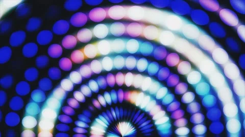 Concentric glowing bokeh circle lights abstract neon disco background animati 스톡 동영상 342608304