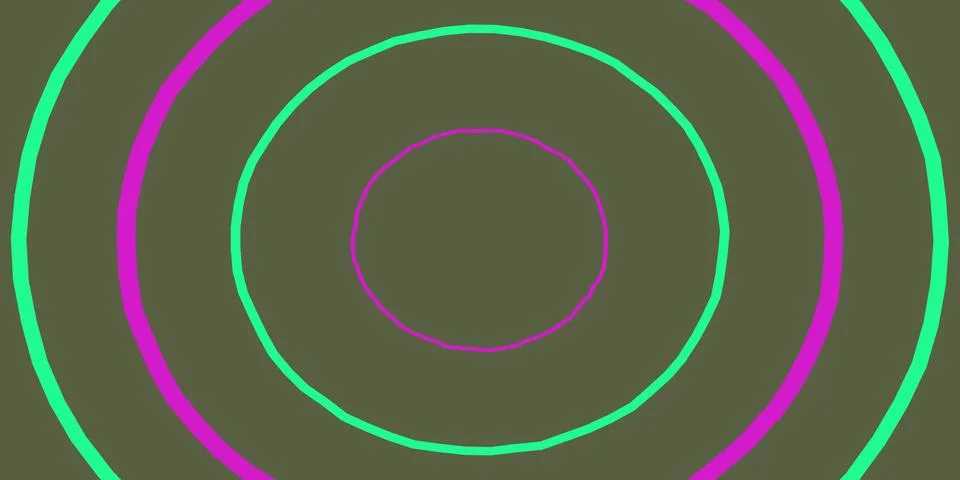 Concentric glowing circles abstract pattern Illustrazione stock