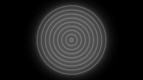 Concentric Glowing Circles Wave Animation, Neon Radio Wave Animated Stock Footage 307858130