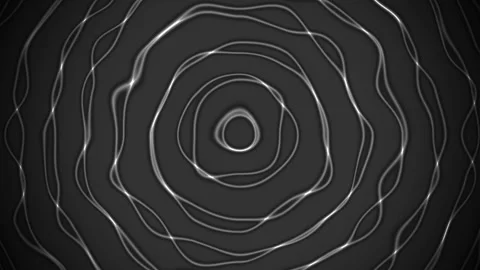 Concentric glowing white wave lines looping animation Видео 339072521
