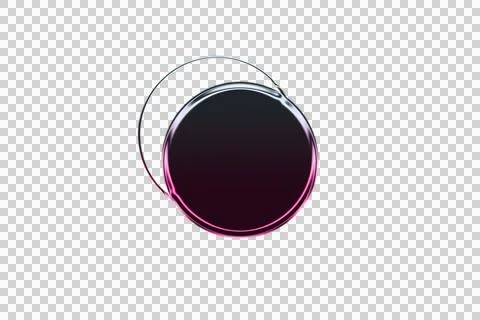 Concentric gradient circle pattern with pink and black rings transparent Illustrazione stock