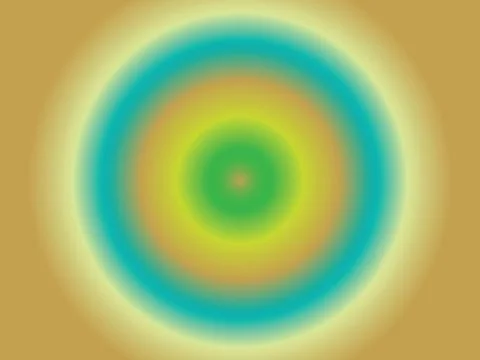 Concentric gradient circles in green, yellow, teal, orange, and gold 스톡 일러스트