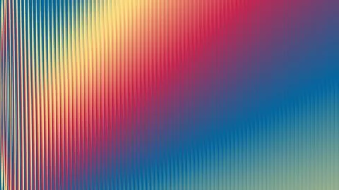 Concentric gradient circles in yellow, red, blue, and teal Stock Illustration