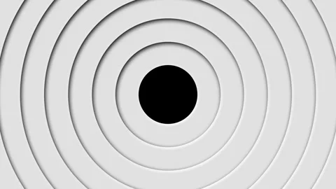 Concentric gray circles expand and retract with a bouncing motion. Cartoon Style Video stock 304945312