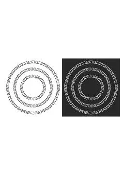 Concentric Greek Key Meander Circular Borders 스톡 일러스트