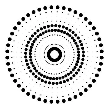 Concentric Halftone Dot Circle Pattern Background Stock Illustration