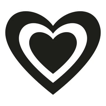 Concentric heart shape icon symbolizing love and romance 스톡 일러스트