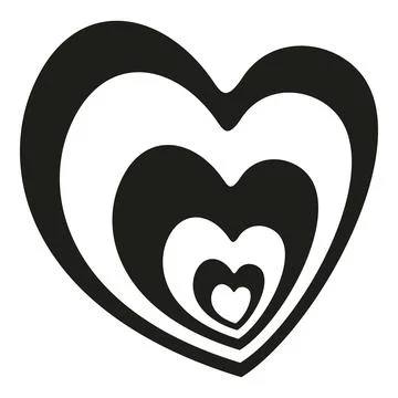 Concentric hearts creating an abstract love symbol Stock Illustration