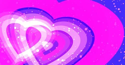 Concentric hearts exploding cute loving bg.Valentine's Day heart nubes with.. 스톡 일러스트