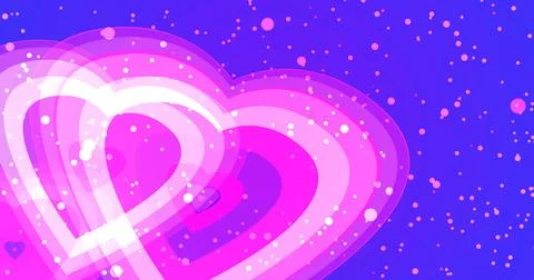 Concentric hearts exploding cute loving bg.Valentine's Day heart nubes with.. Stock Illustration