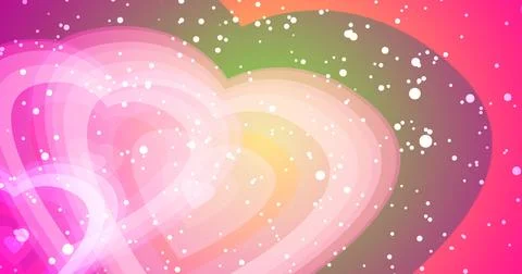 Concentric hearts exploding cute loving bg.Valentine's Day heart nubes with.. Illustrazione stock