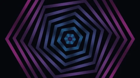 Concentric hexagon tunnel background for motion visuals Stock Footage 341818611