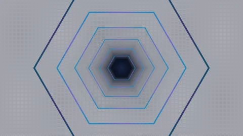 Concentric Hexagon Tunnel Background Seamless Loop Stock Footage 341816470