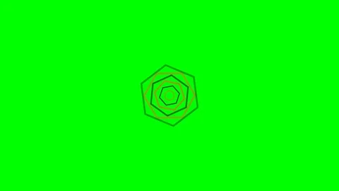 Concentric hexagonal geometric shapes centered on a vibrant green background Stock Footage 340903652