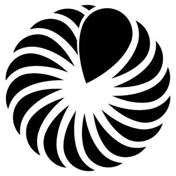 Concentric leaf shape for nature, ecological concepts 库存插图