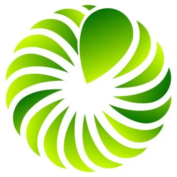 Concentric leaf shape for nature, ecological concepts Stock Illustration