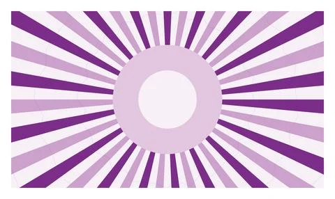 Concentric light purple and deep purple rays radiating from center circle. Stock Illustration
