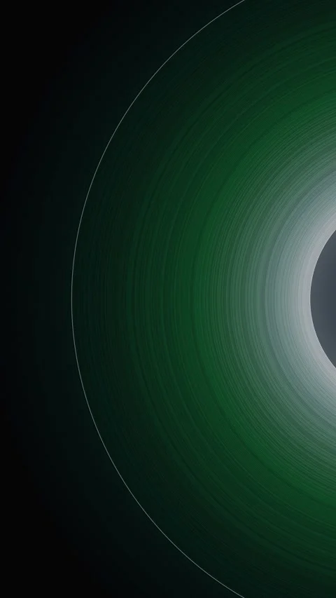 Concentric light rays forming curved lines on dark green gradient for user .. 動画素材 348115487