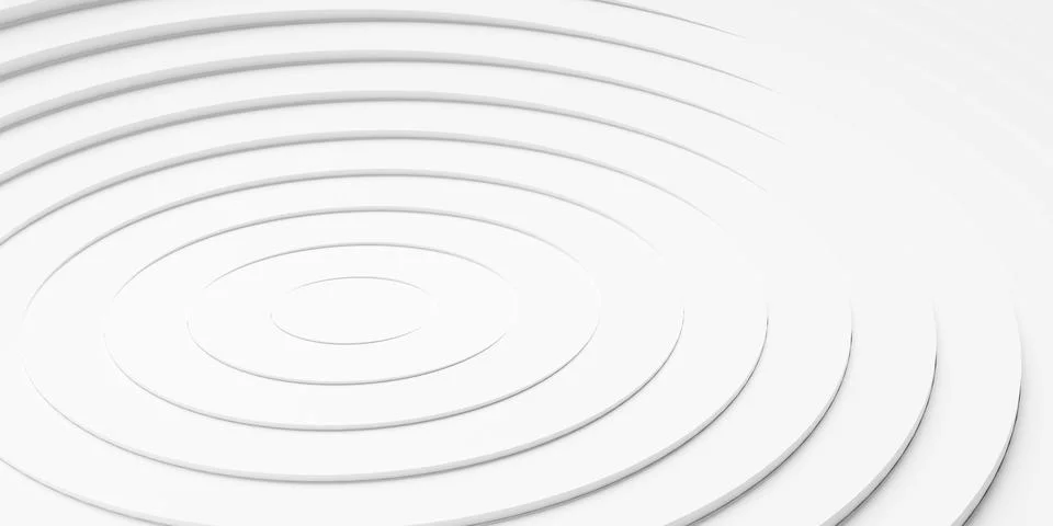 Concentric linear offset white rings or circles steps background wallpaper ba Stock Illustration