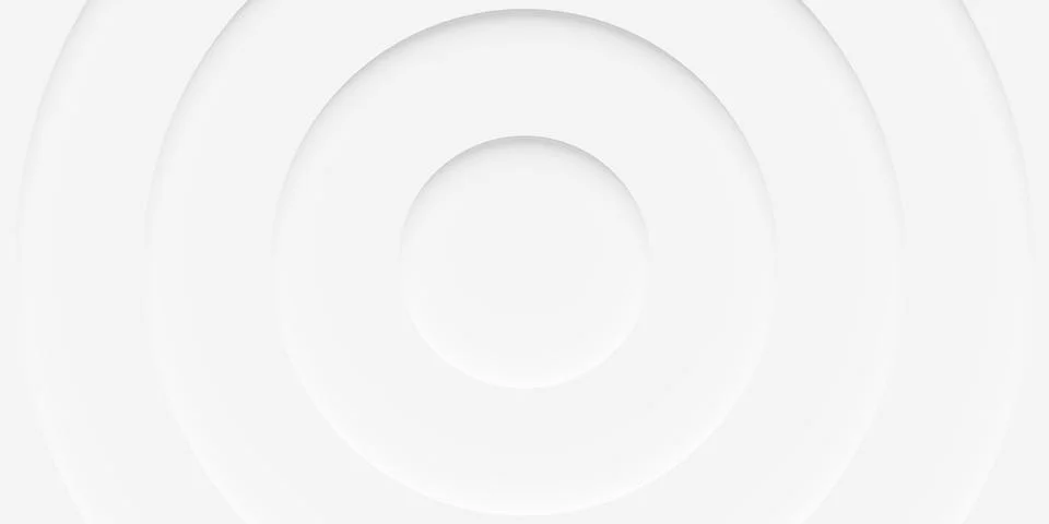 Concentric linear offset white rings or circles steps lit from top background Stock Illustration